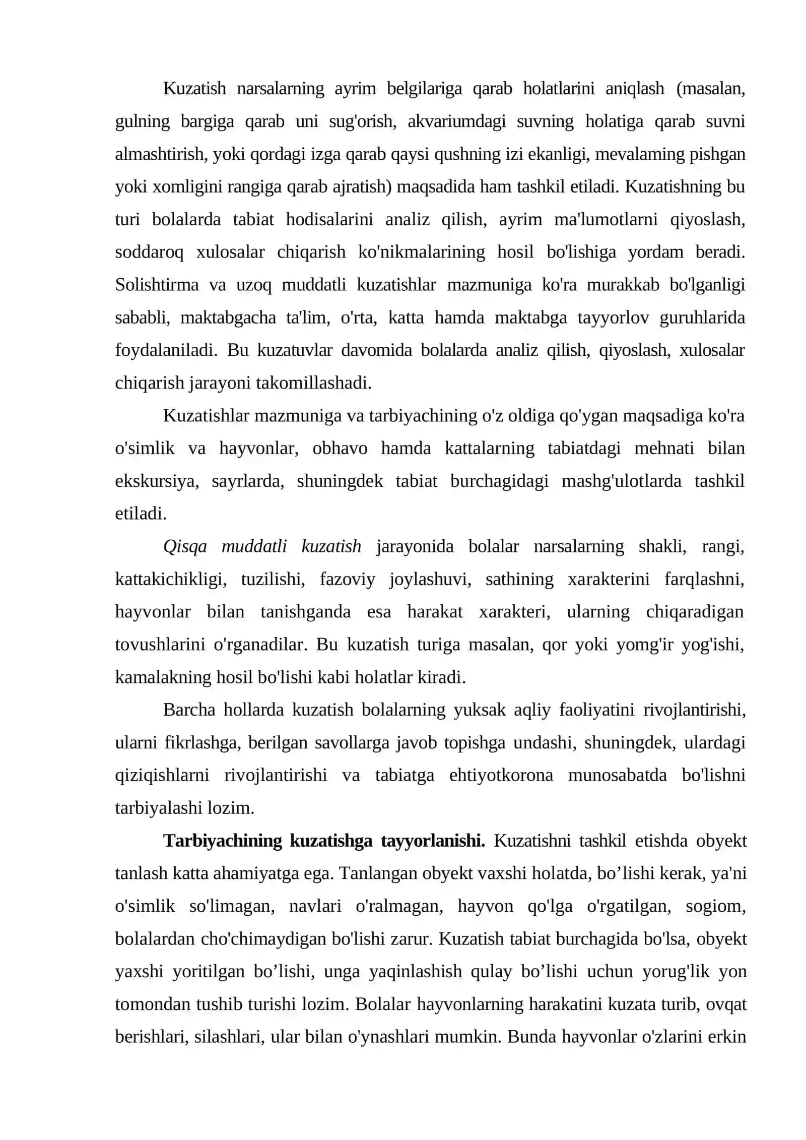 Bolalarni tabiat bilan tanishtirish metodikasi fanining metodlari 4