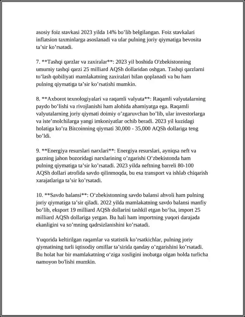 Pulning Joriy va Kelajakdagi Qiymati va Uni Hisoblash 4