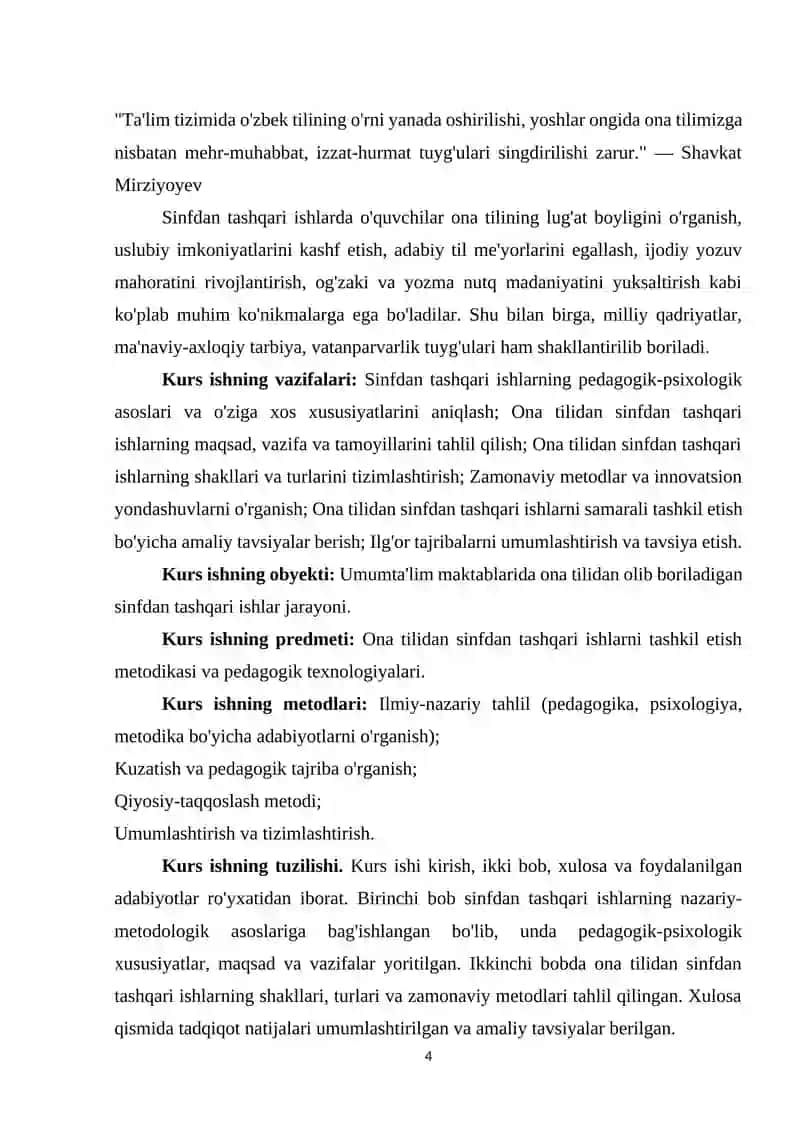 Ona tilidan sinfdan tashqari ishlar tashkil etish 4