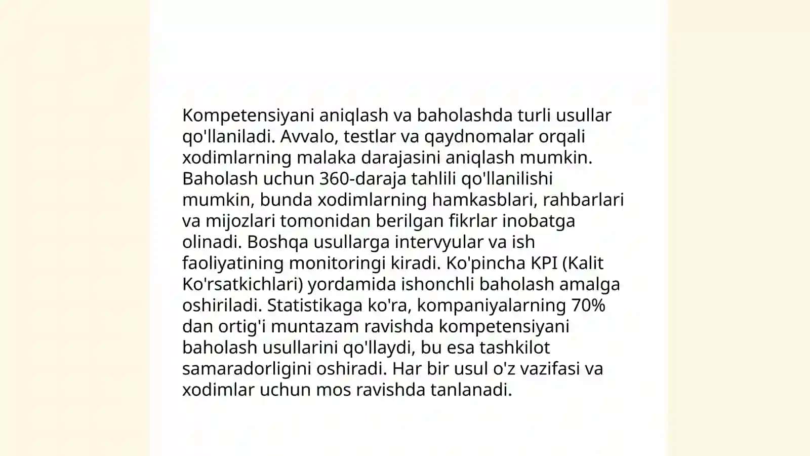 Kompetensiya bo'yicha O'zbek olimlarining fikr-mulohazalari va ishlari 4