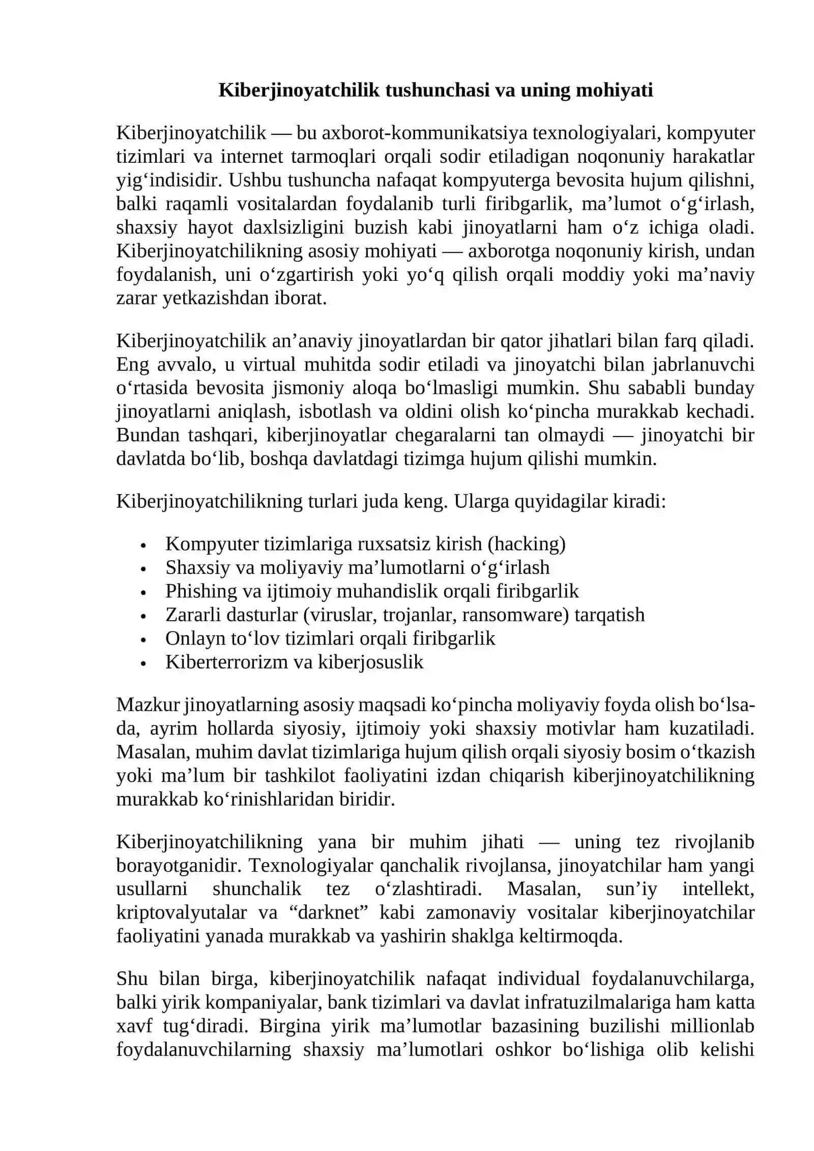 Kiberjinoyatchilikning keng tarqalishi 4