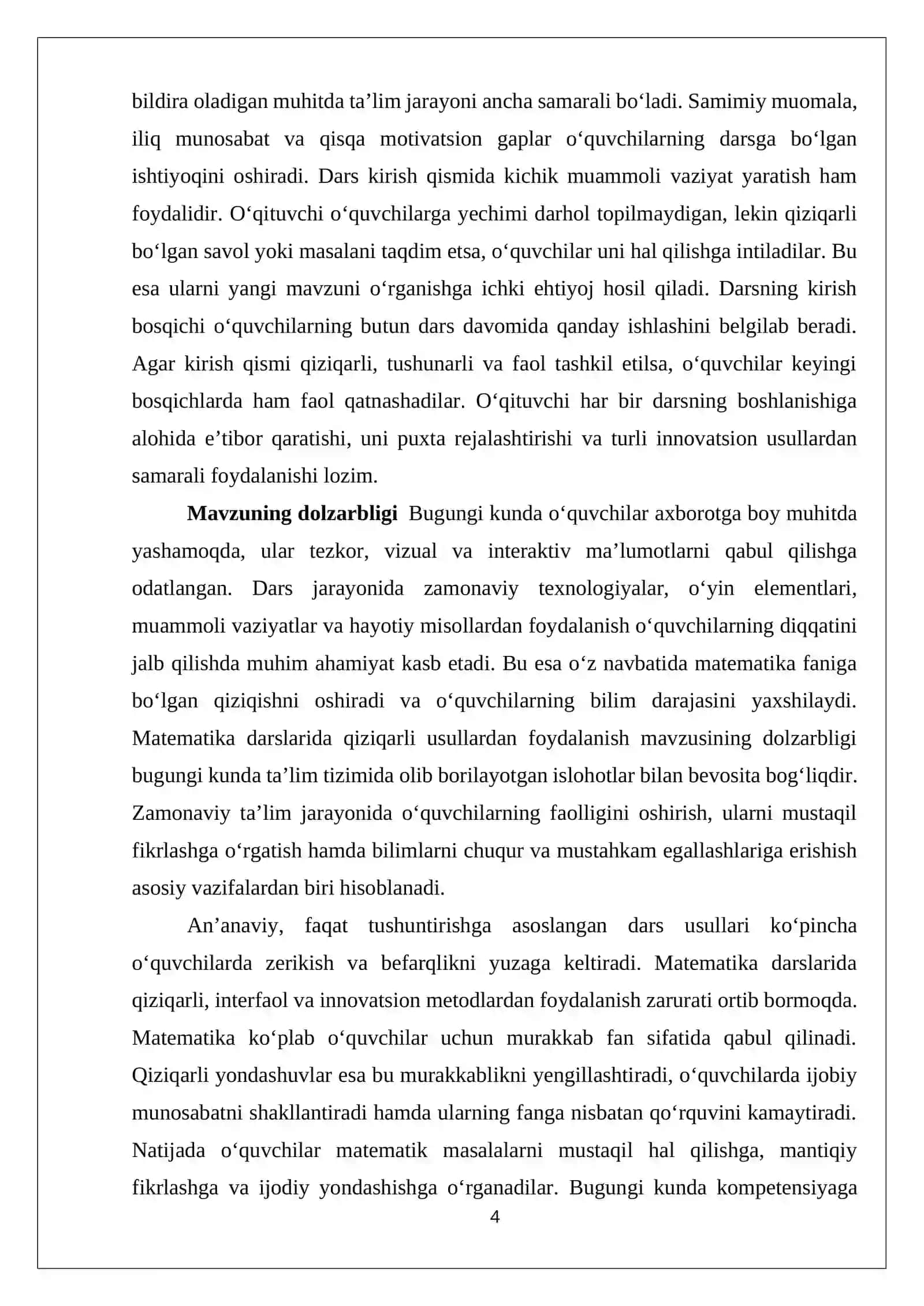 Matematika darslarida qiziqarli narsalardan foydalanish 4