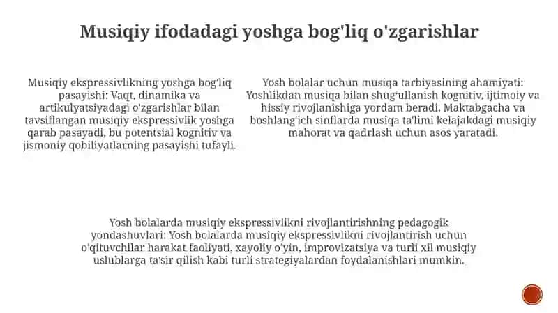 Maktabgacha Ta'lim Muassasalari Tarbiyalanuvchilarning Yoshga Doir Musiqiy Qobiliyatlarni Rivojlantirish Xususiyatlari Kichik Va O'Rta Guruhlarda 4