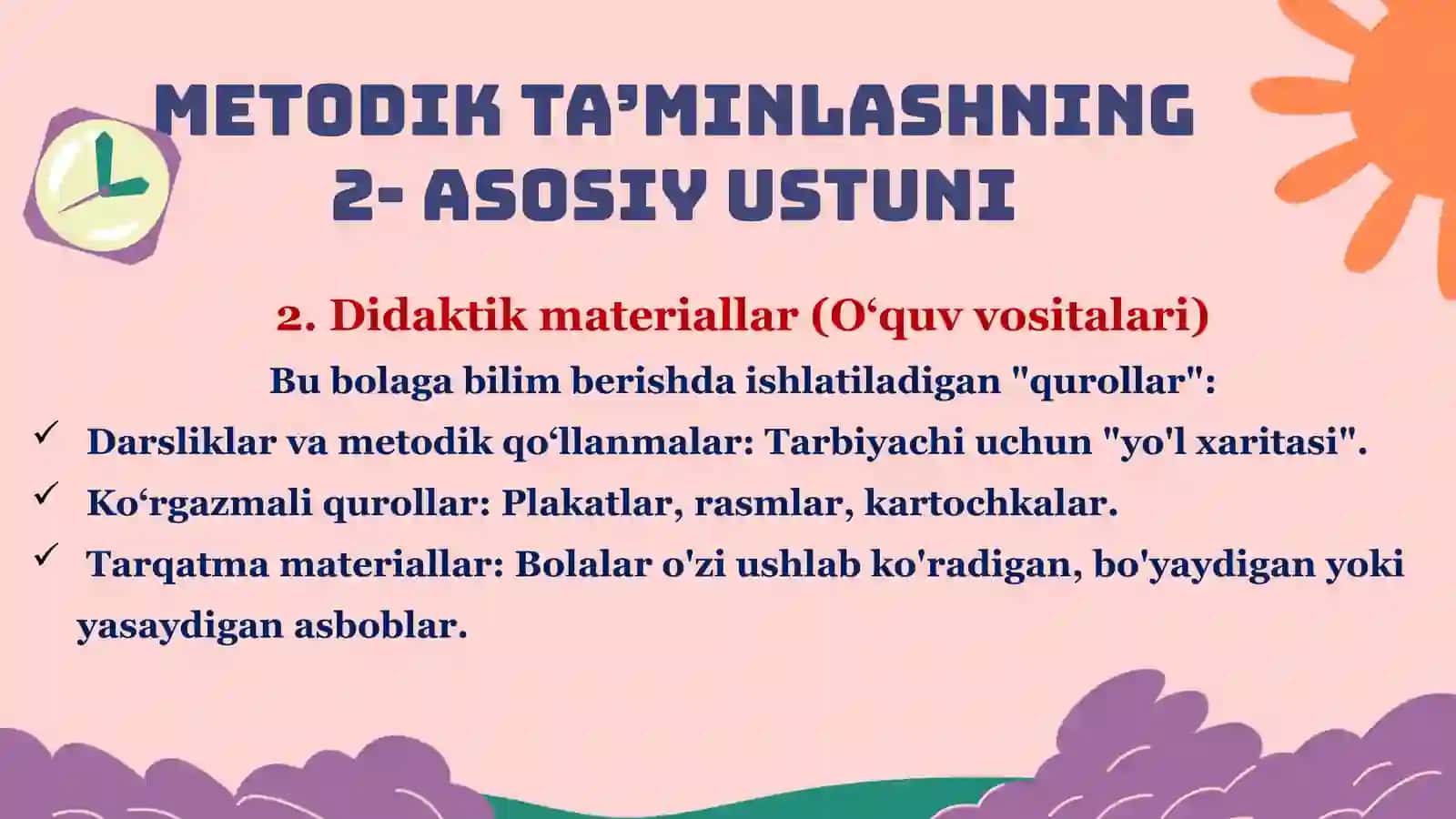 pedagogik jarayonni metodik ta’minlash. 4