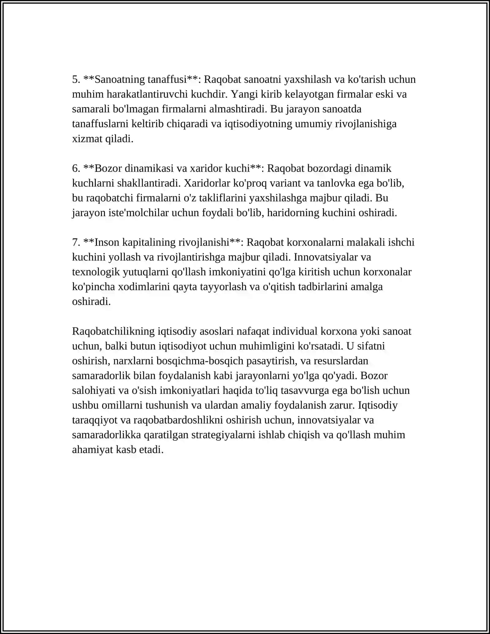 O'BEKISTONDA RAQOBATCHILIKNING VUJUDGA KELISHI VA MONOPOLIYAGA QARSHI KURASH 4