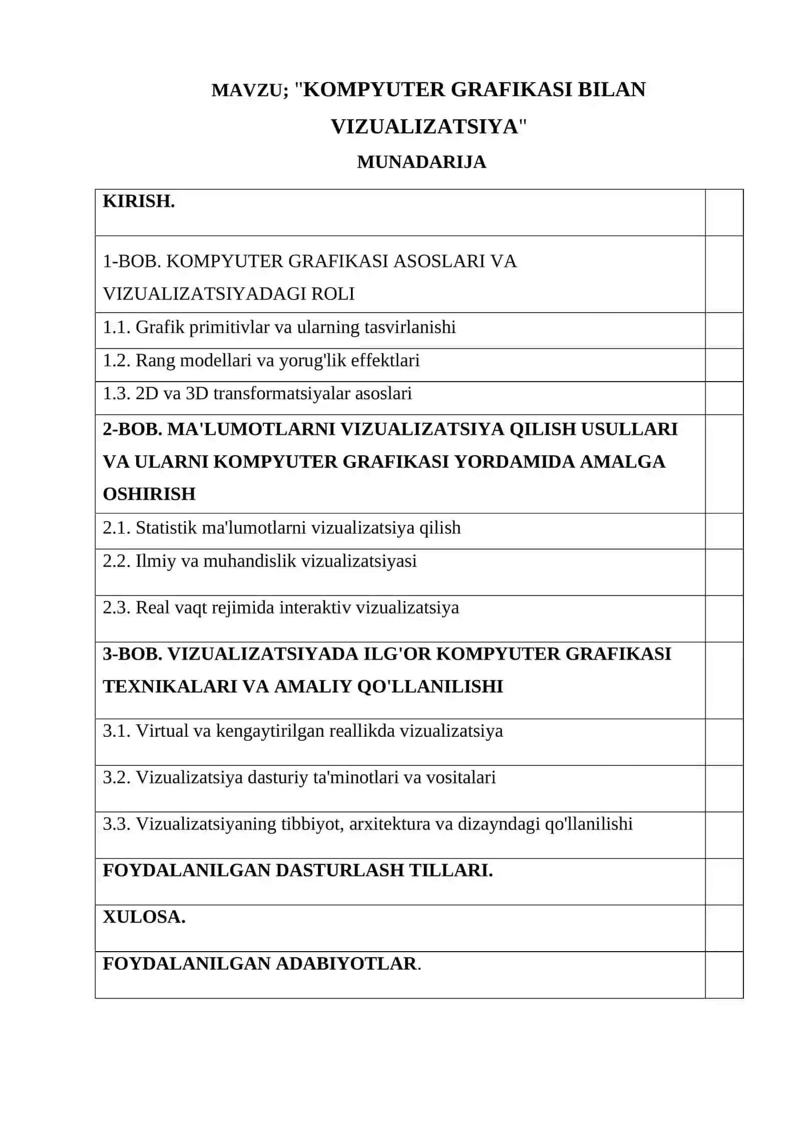 Loyiha ishi Kompyuter grafikasi bilan vizualizatsiya 4