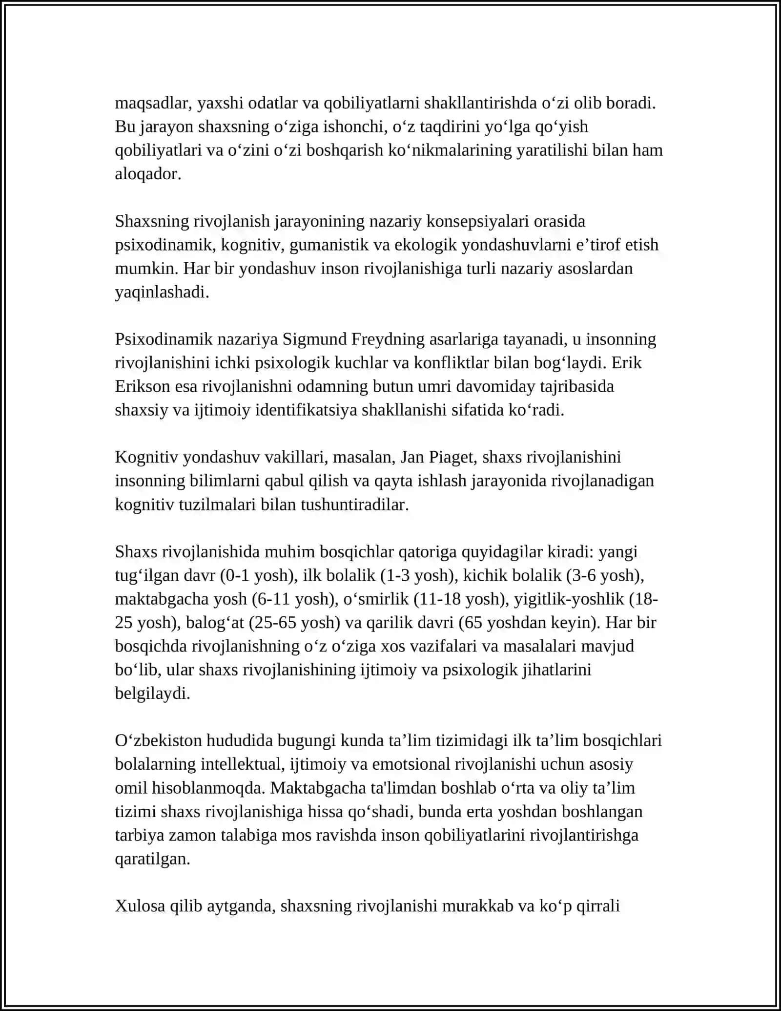 SHAXSNING RIVOJLANISHI, TARBIYASI VA IJTIMOIYLASHUVI 4
