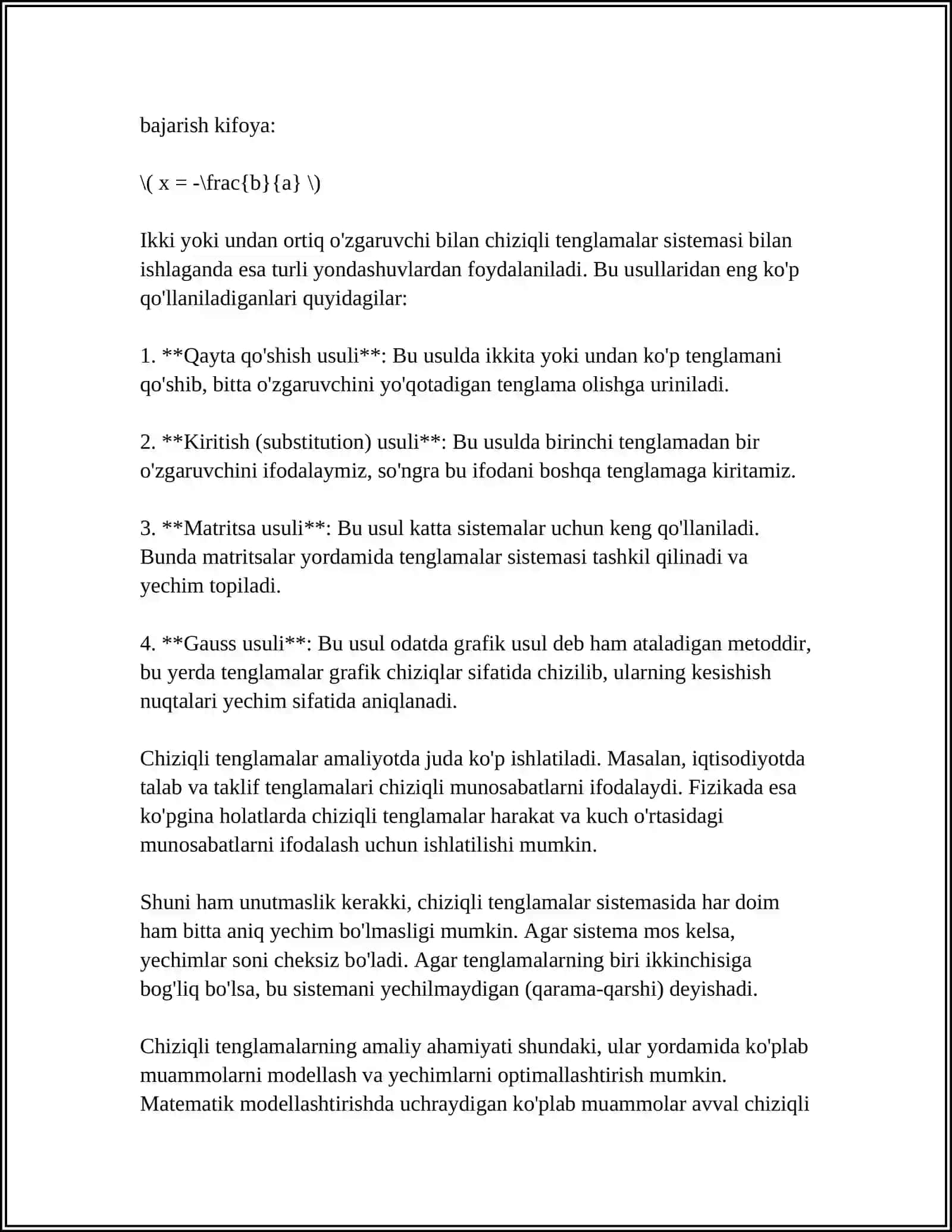 FAZODA TEKISLIK TENGLAMALARI 4
