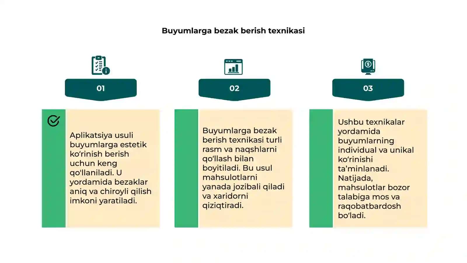 Aplikatsiya usulidan foydalanib buyumlarga bezak berish 4