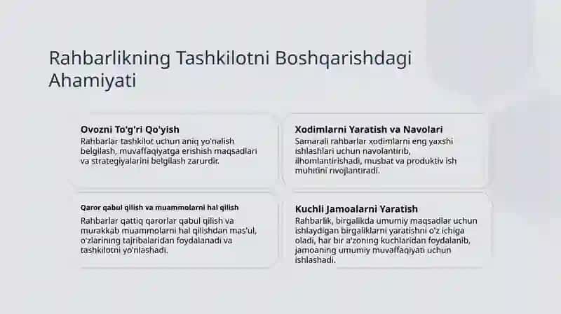 Tashkilotlar va Boshqarish 4