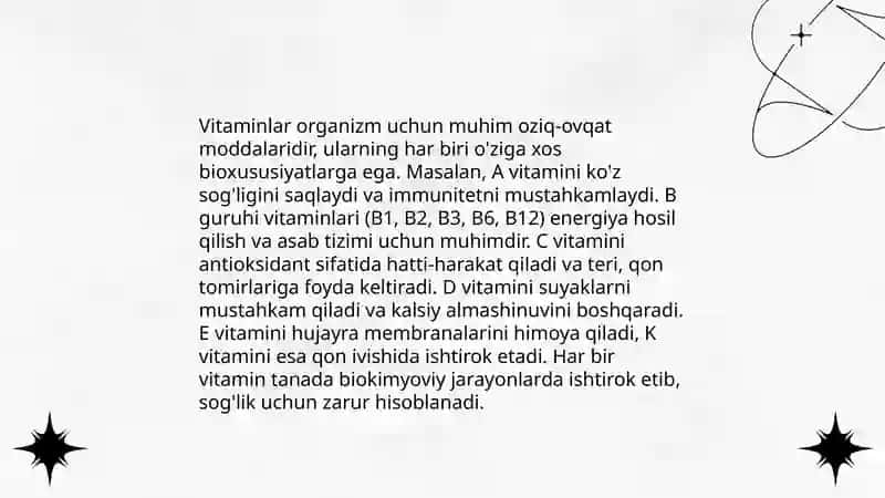 Oziq ovqat sanoatida biologik faol moddalar oʻrni 4