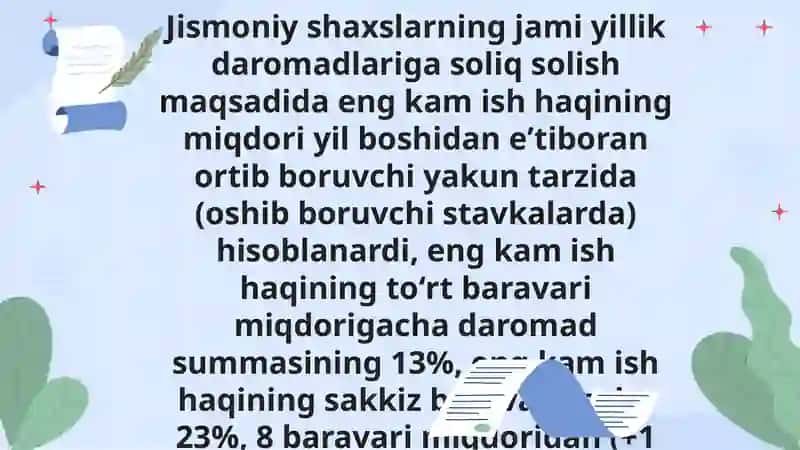 Daromad solig'i (Daromad shakllari va turlari soliq qat'or tilmaydigan daromadlar) 4