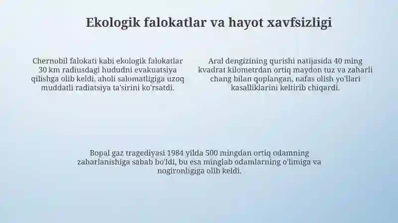 Hayot faoliyati xafsizligining tabiat (aspektlari)bilan bog'liqligi 4