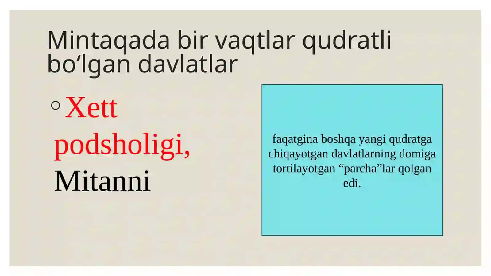 Mil.avv. I-ming yillikda Yaqin Sharqdagi vaziyat 4