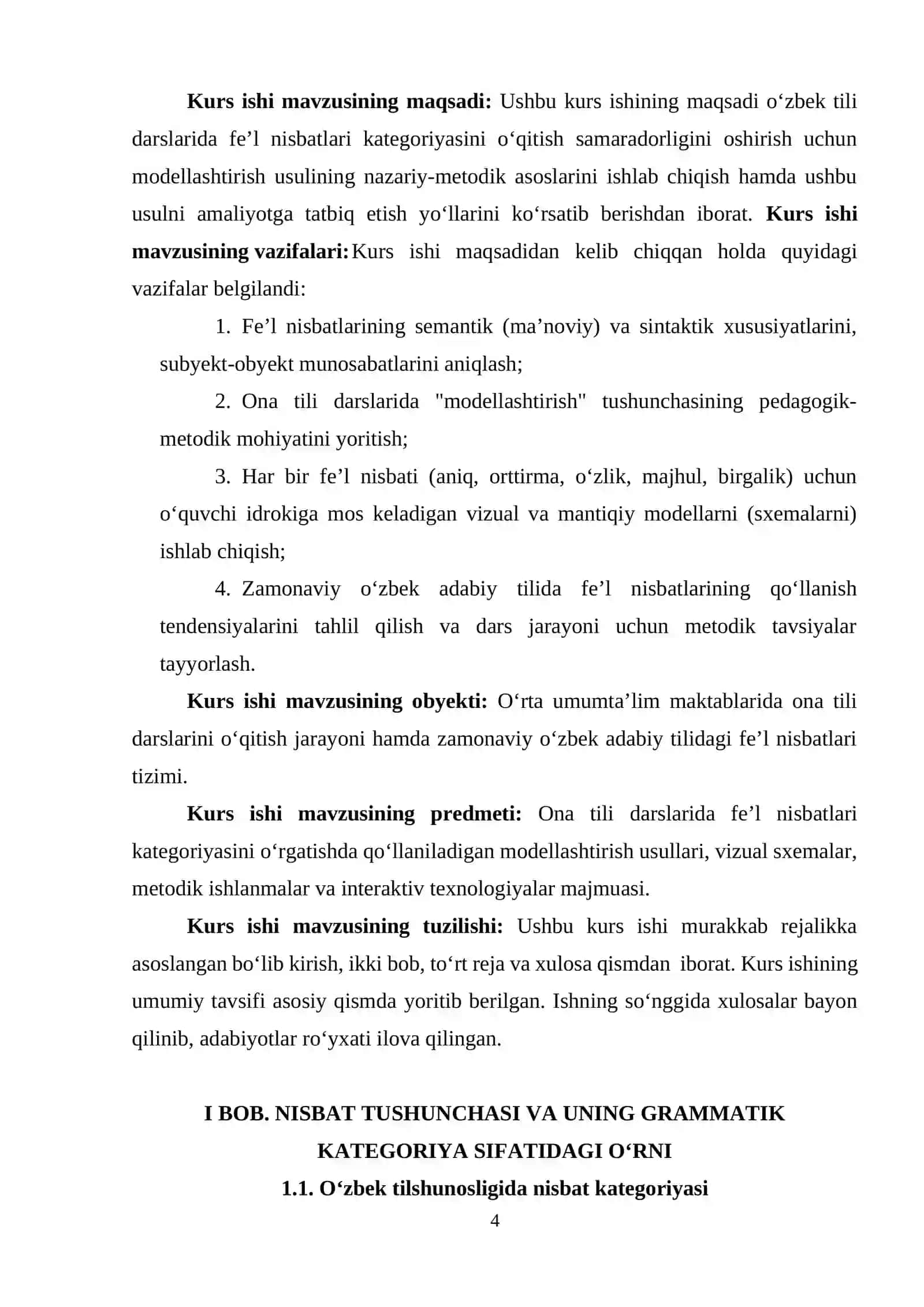 FE’L NISBATLARINI O‘RGATISHDA MODELLASHTIRISH USULIDAN FOYDALANISHNING METODIK ASOSLARI 4