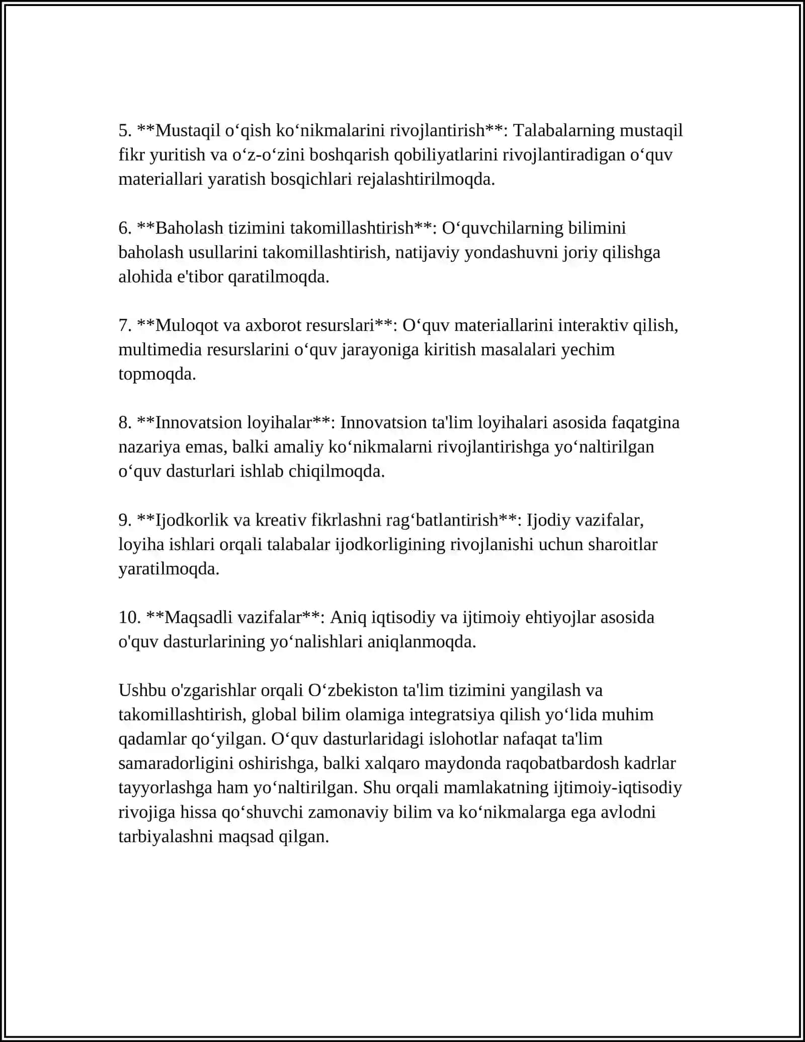 TA'LIM TIZIMIDAGI O'ZGARISHLAR 4