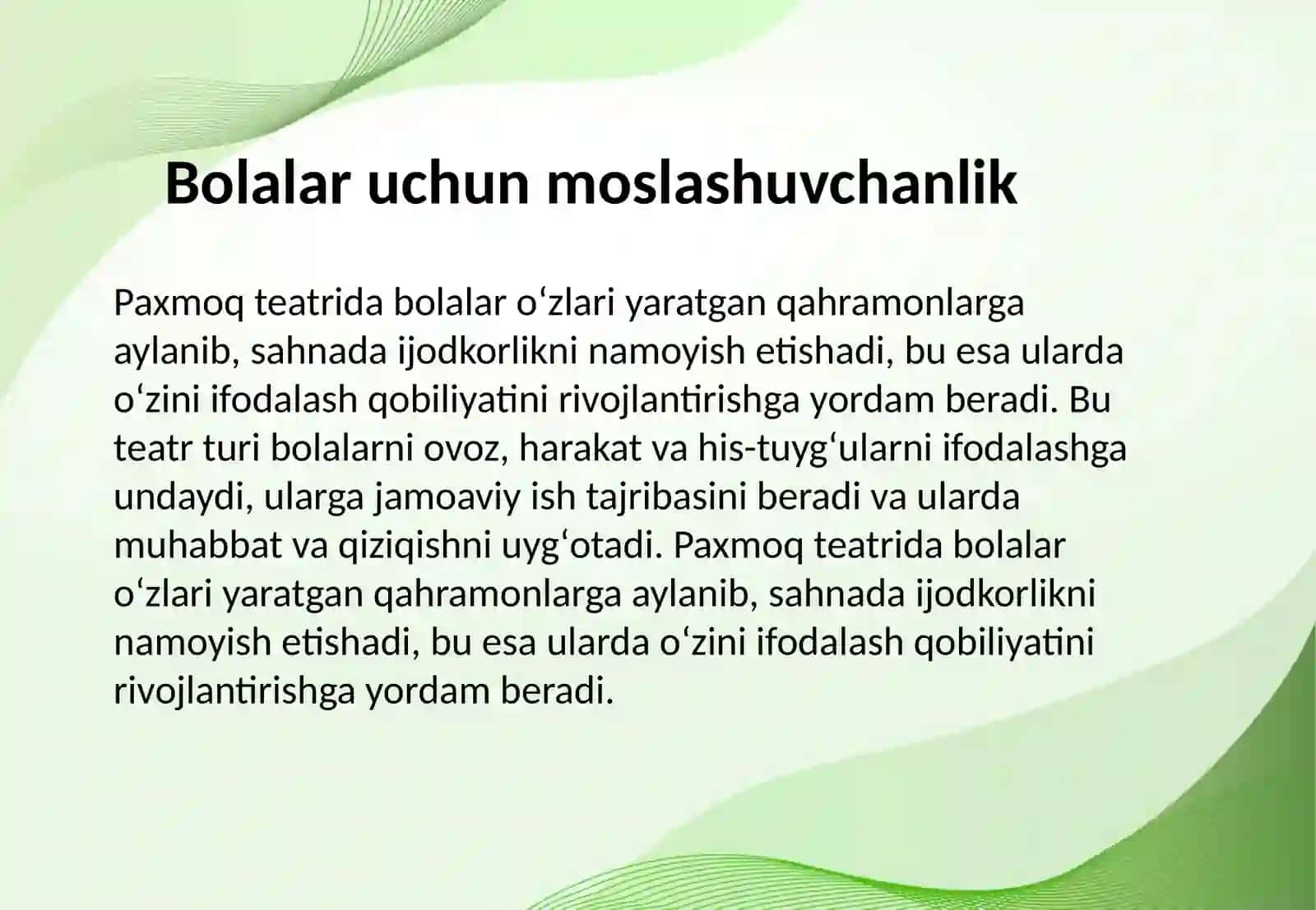 Maktabgacha taʼlim tashkilotida paxmoq teatrini tashkil etish 4