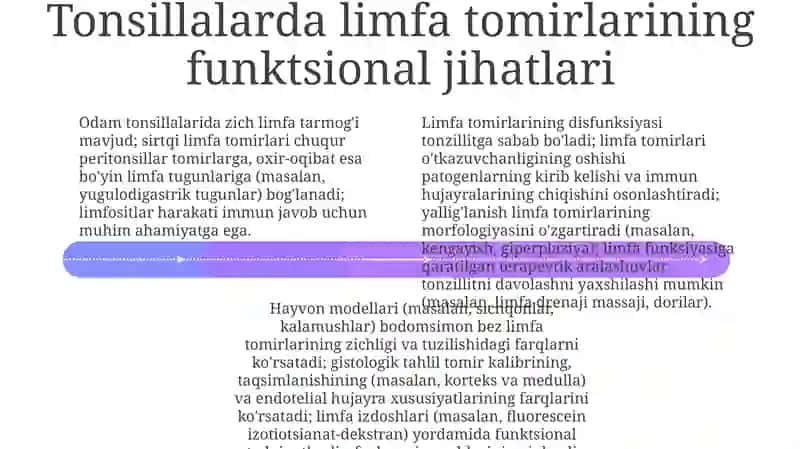 Hayvonlarda limfa tomirlari, bodomsimon bezlar gistomorfologiyasi 4