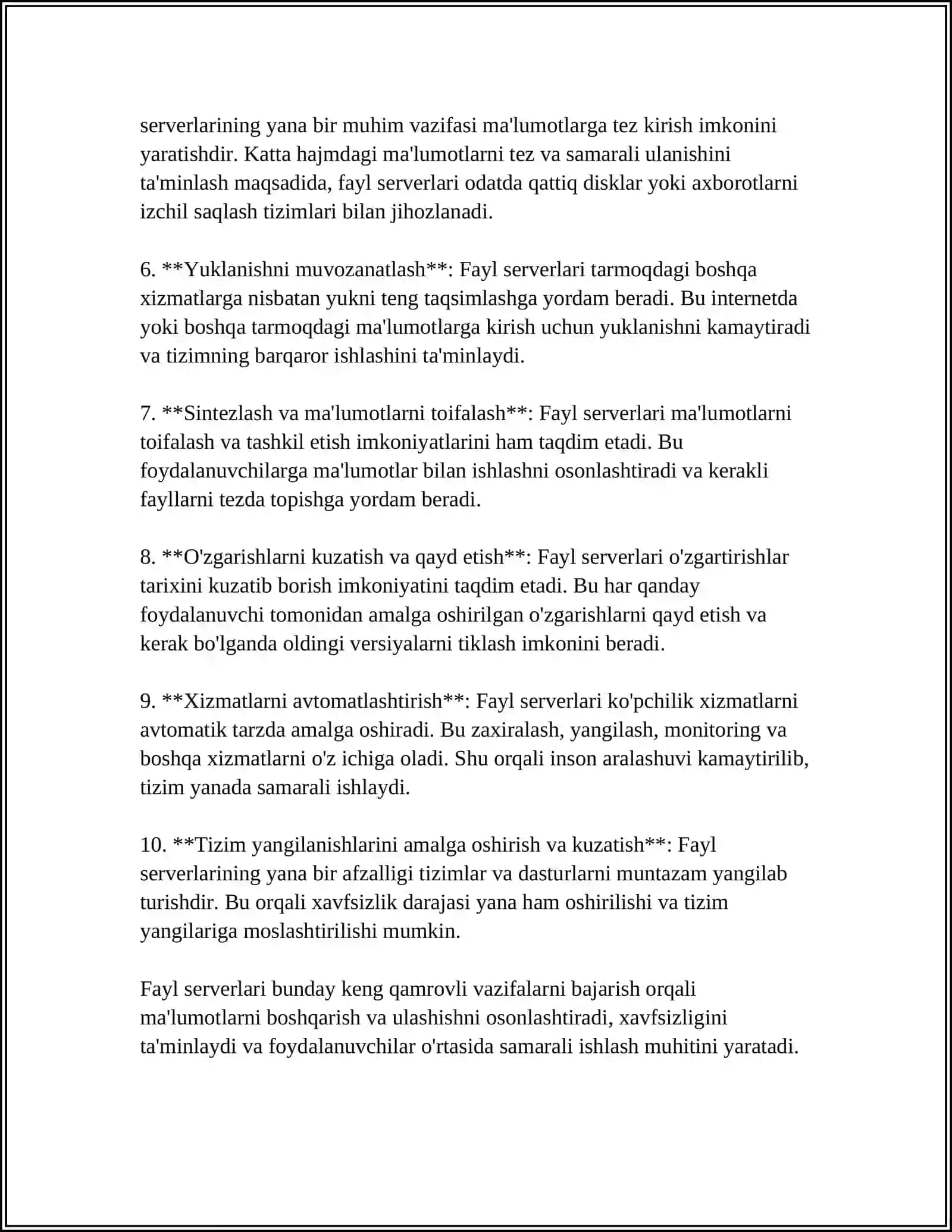 WINDOWS OPERATSION TIZIMIDA FAYL SERVERLARINI DOIMIY ISHLASHINI TA’MINLASH VA BOSHQARISH 4