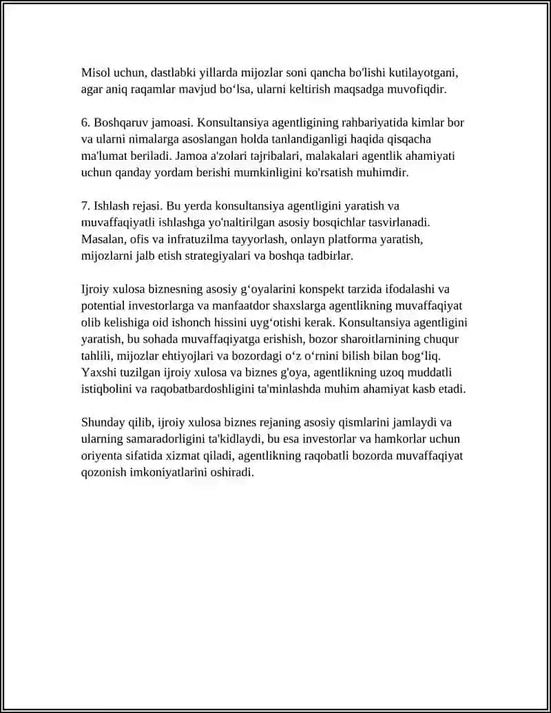 KONSULTANSIYA AGENTLIGI BIZNES REJASI 4