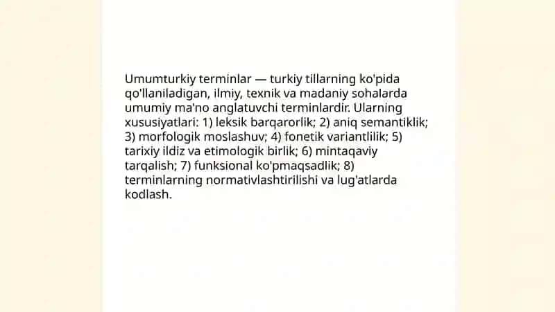 Umumturkiy terminlar xususida ma’lumot 4