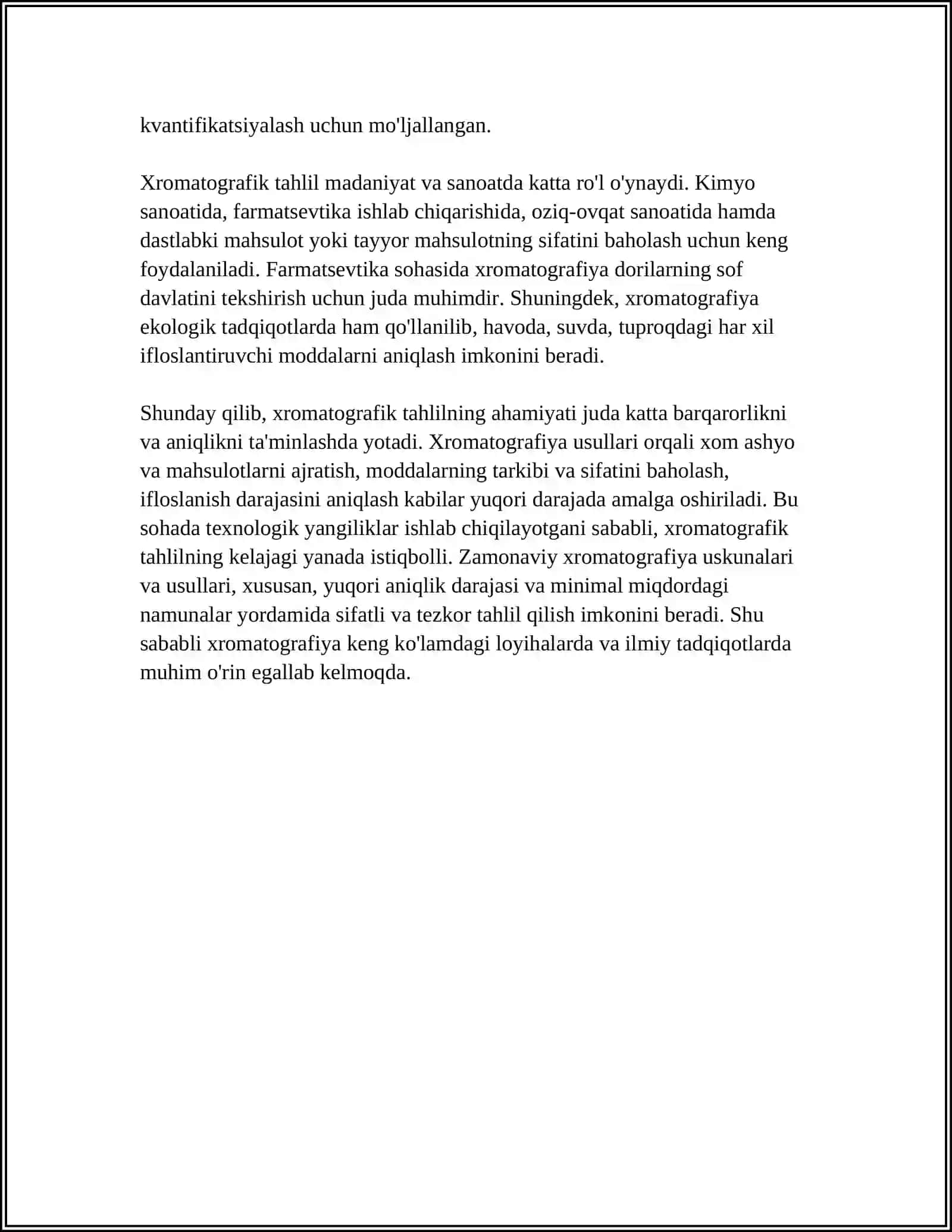 XROMATOGRAFIK TAHLIL USULLARINING ASOSIY TUSHUNCHALARI VA SINFLANISHI 4