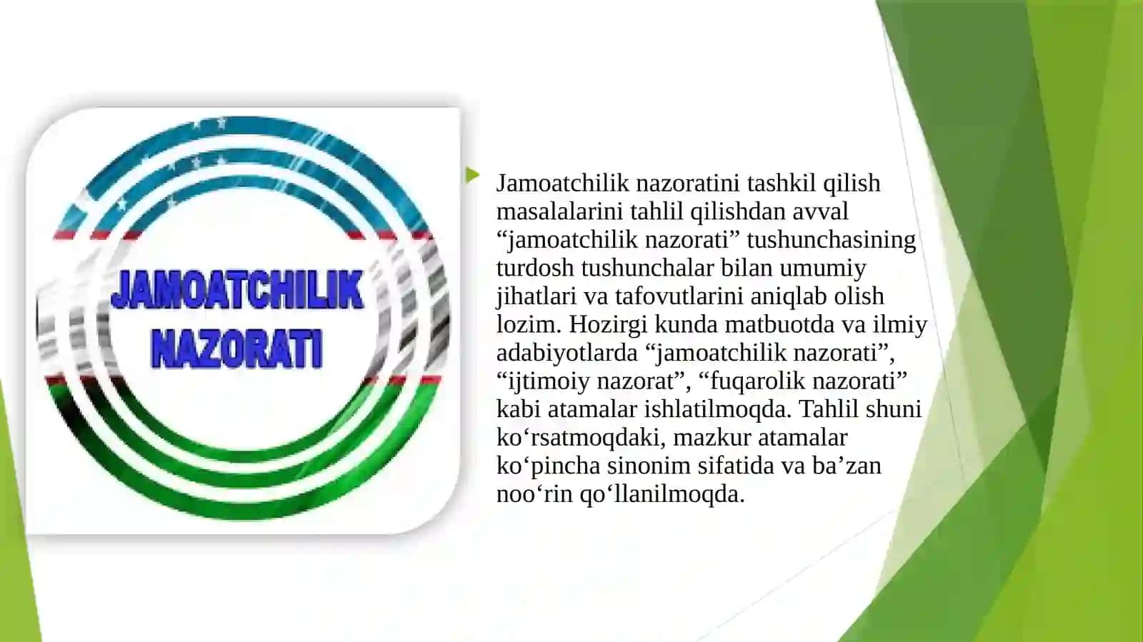 Jamoatchilik nazorati va davlat organlari faoliyatining ochiqligi 4
