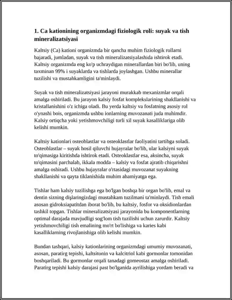 CA KATIONINI ORGANIZMDAGI AHAMIYATI 4