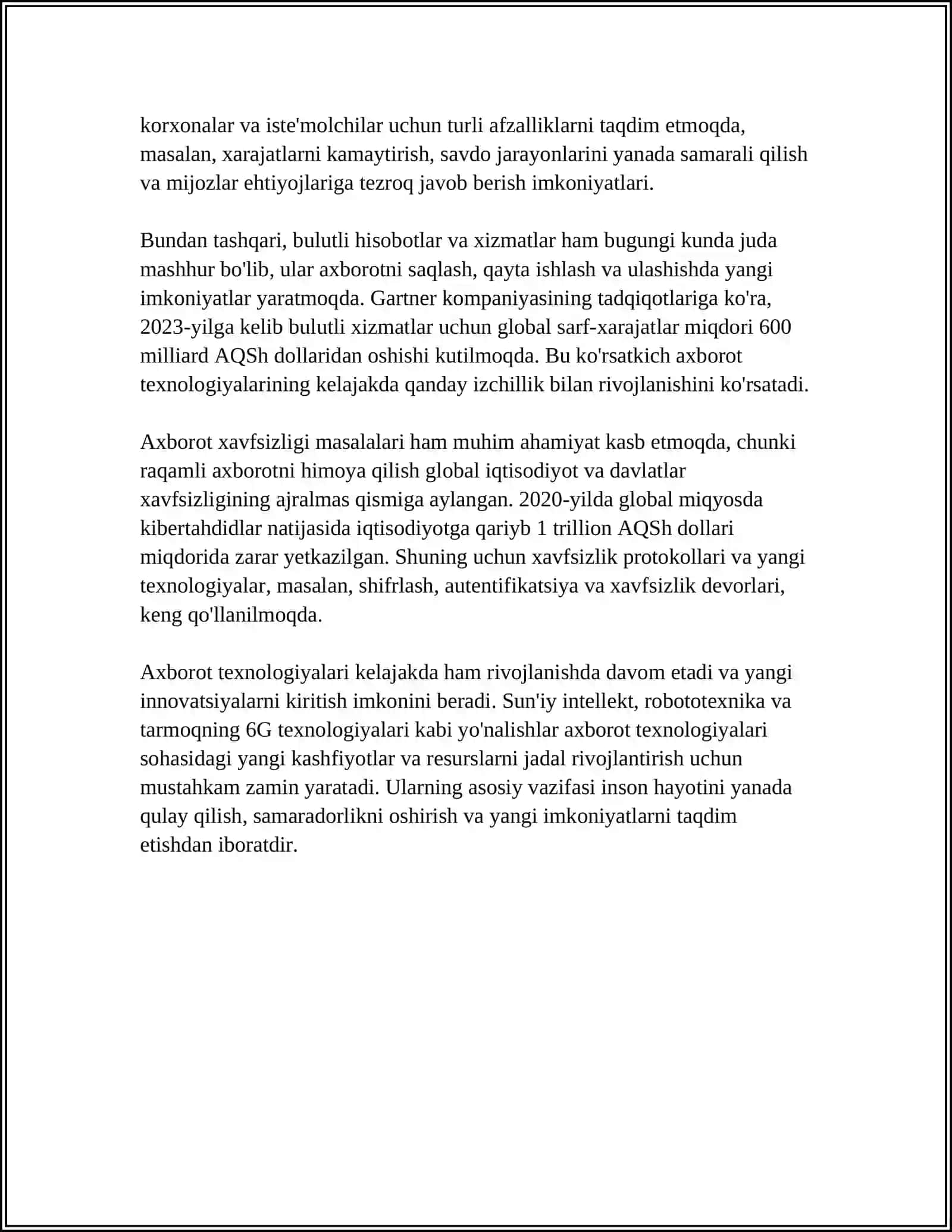 AXBOROT TEXNOLOGIYALARI 4