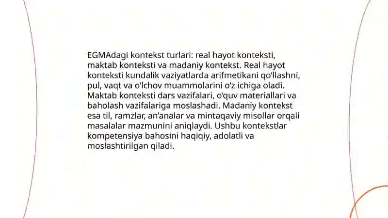 EGMA XALQARO BAHOLASH DASTURIDA KONTEKSTLAR 4