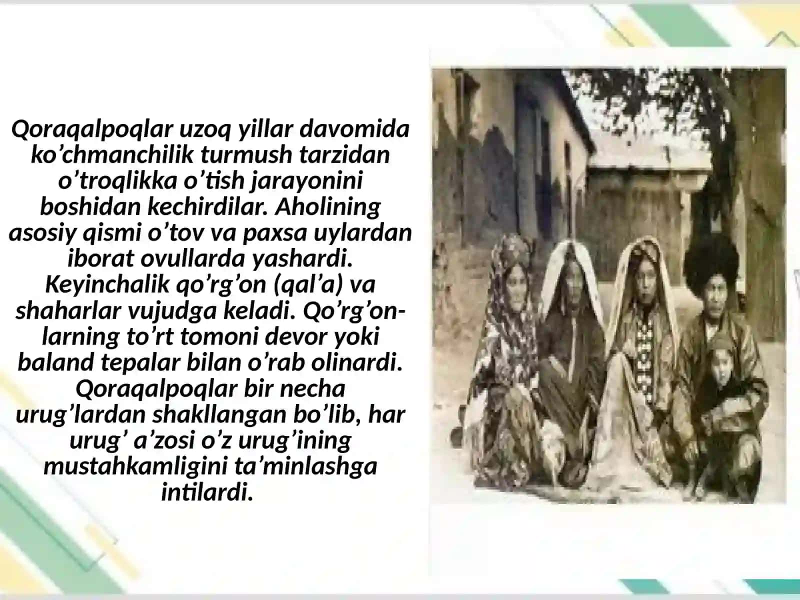 Qoraqalpoqlarning madaniy hayoti(XVI -XIX asrlar) 4