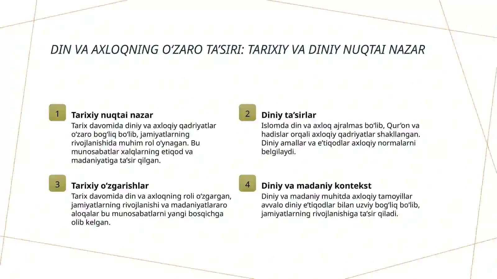 Din va axloq mavzusida esse tayyorlash (Gʻazzoliyning “Tavba” asari asosida) 4