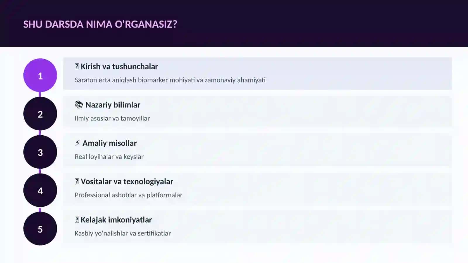 Saraton erta aniqlash biomarker 4