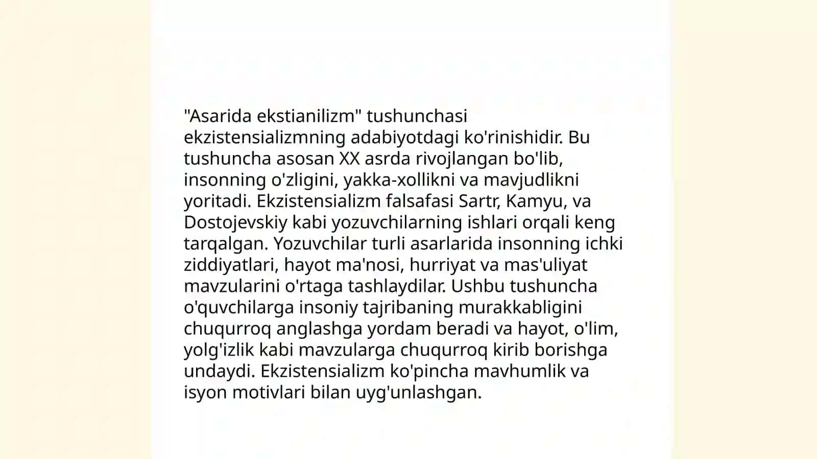 Jems Joysning asarida ekstianilzm talqini 4