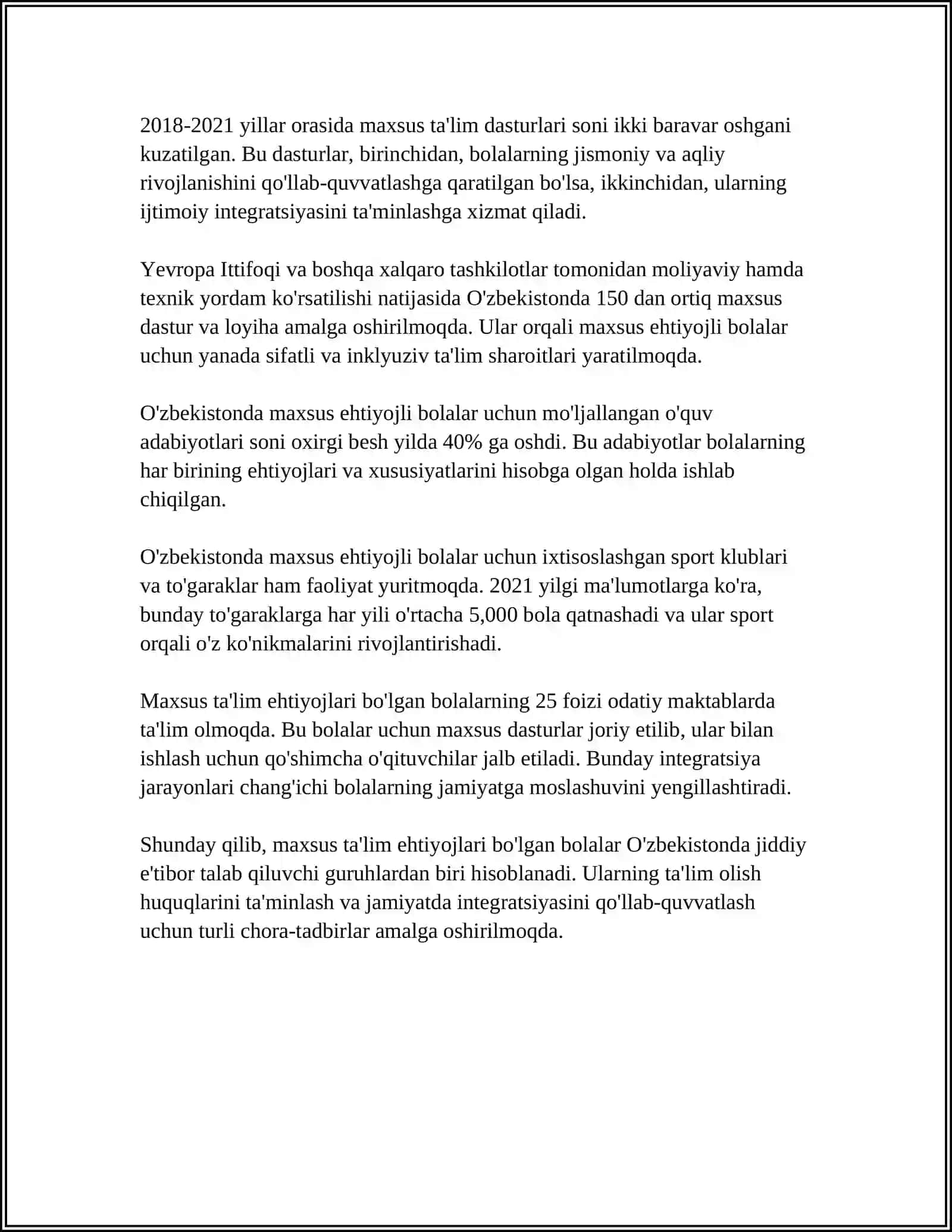 MAXSUS YORDAMGA MUHTOJ BOLALAR TASHXISI 4
