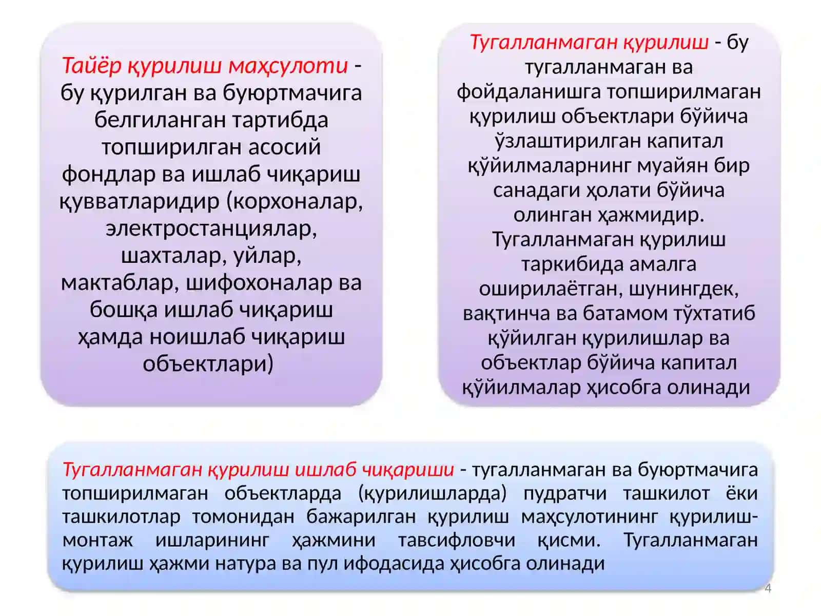 Қурилиш – Миллий иқтисодиётнинг муҳим тармофи 4