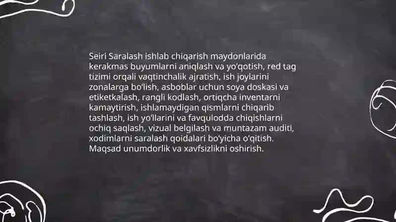 5S amaliyoti va uning zavodlarda qoʻllanilishi 4