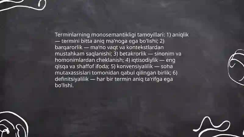 Terminlarning monosemantik xarakteri 4