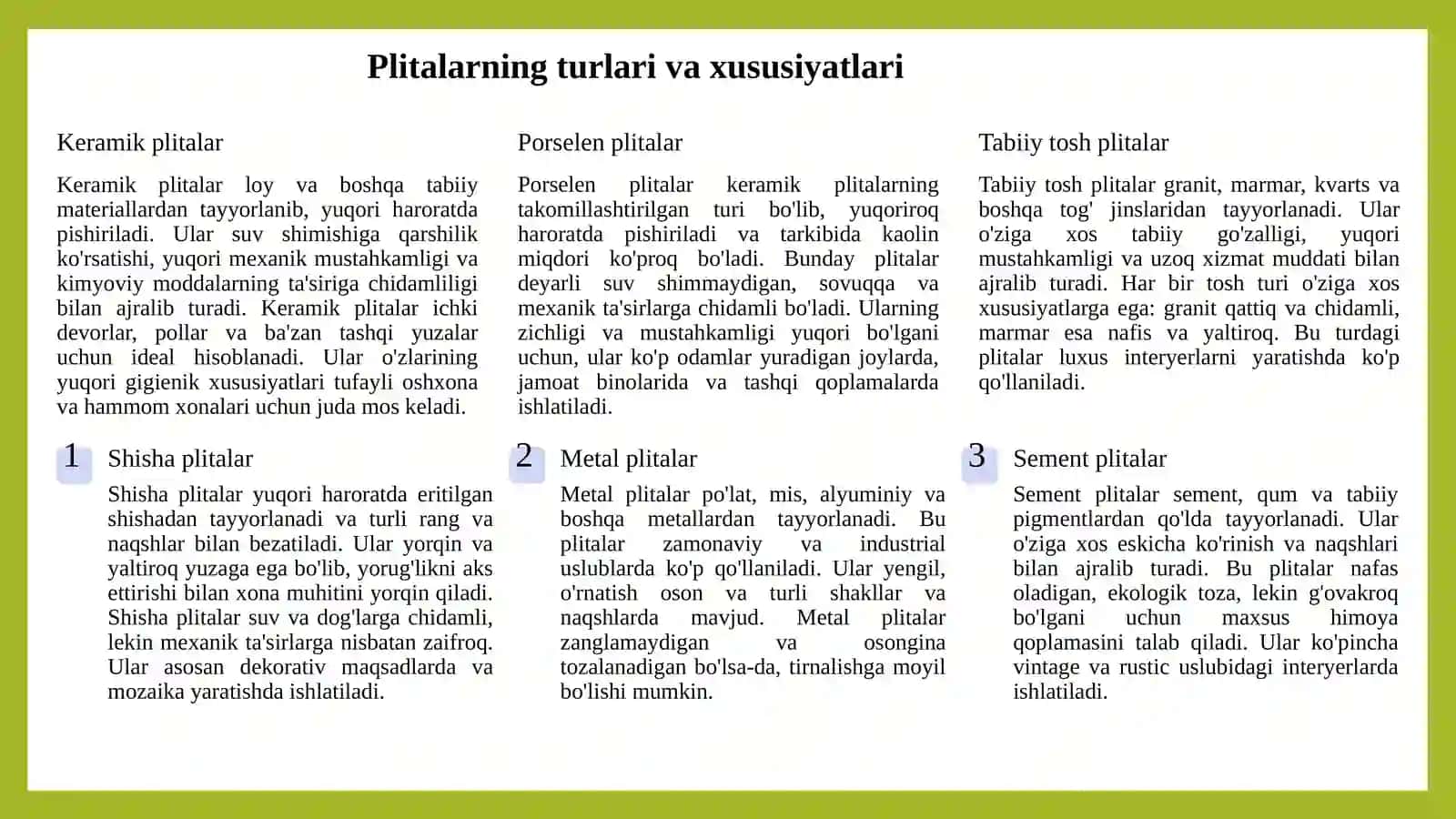 Plitalarning eksplutatsiyasini o'rganish 4