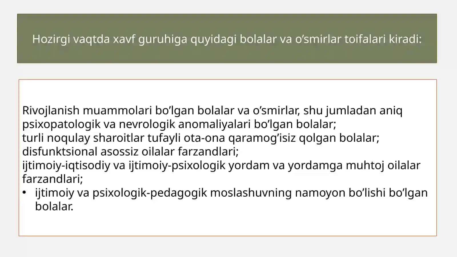 Xavf ostida qolgan bolalar bilan ijtimoiy ish 4