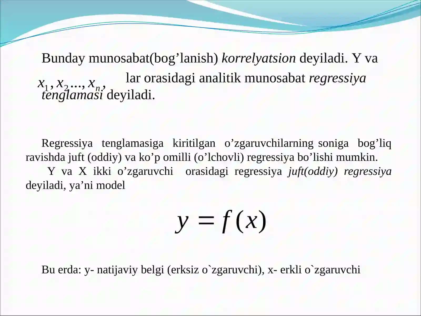 Juft korrelyatsion-regression tahlil 4