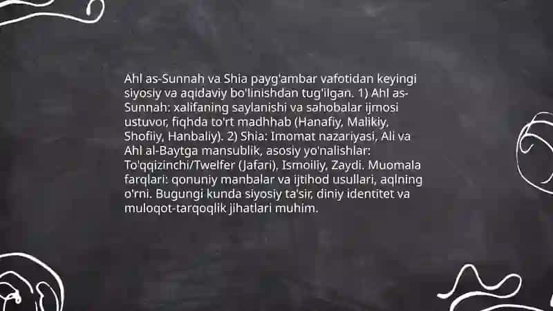 Islom dini manbalari aqidaviy maktablari va ularning hozirgi davrdagi ahamiyati 4