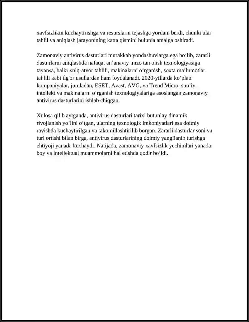 ZAMONAVIY ANTIVIRUS DASTURIY VOSITALARI VA ULARNING IMKONIYATLARI 4