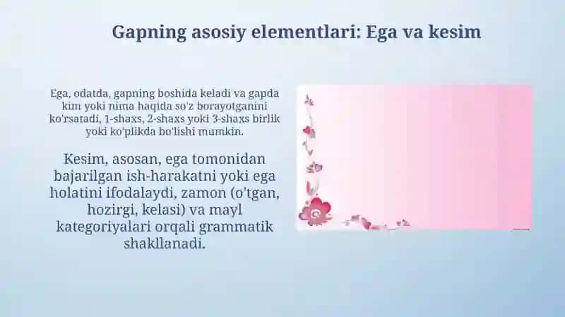 Tobe bog'lanish va gap bo 'laklari o'rtasidagi sintaktik munosabatlar 4