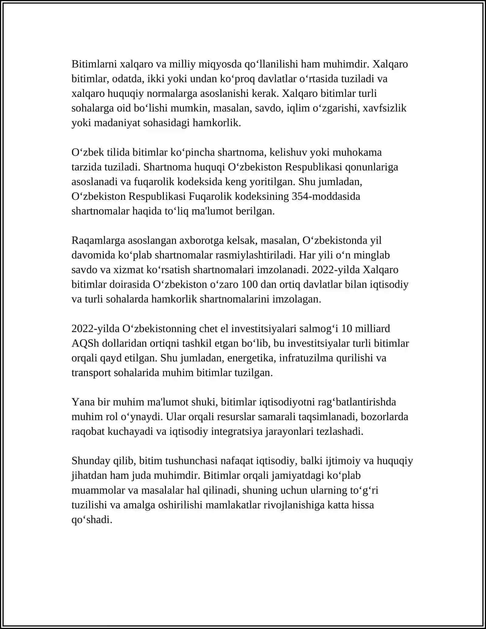 BITIMLAR, SHARTNOMALAR TUSHUNCHASI VA TURLARI 4