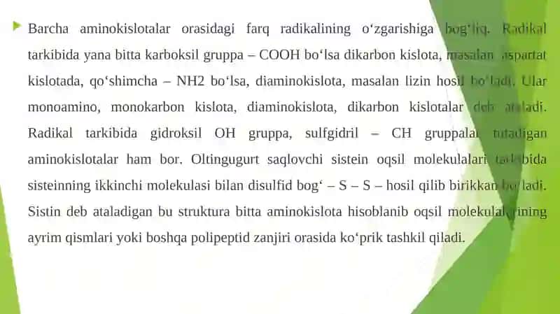 AMINOKISLOTALARNING STRUKTURASI, KLASSIFIKATSIYASI. 4