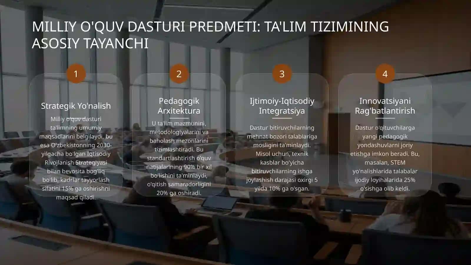 Ta’limning milliy o’quv dasturi fanining predmeti, uni o‘rganishning nazariy-metodologik asoslari, manbalari 4