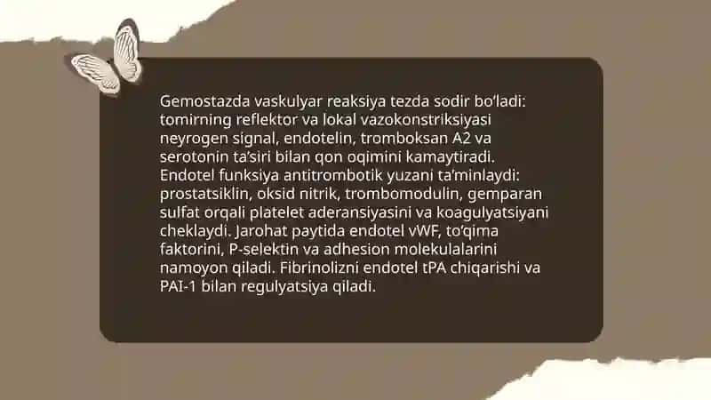 Gemostaz.Fibrinoliz fiziologiyasi 4