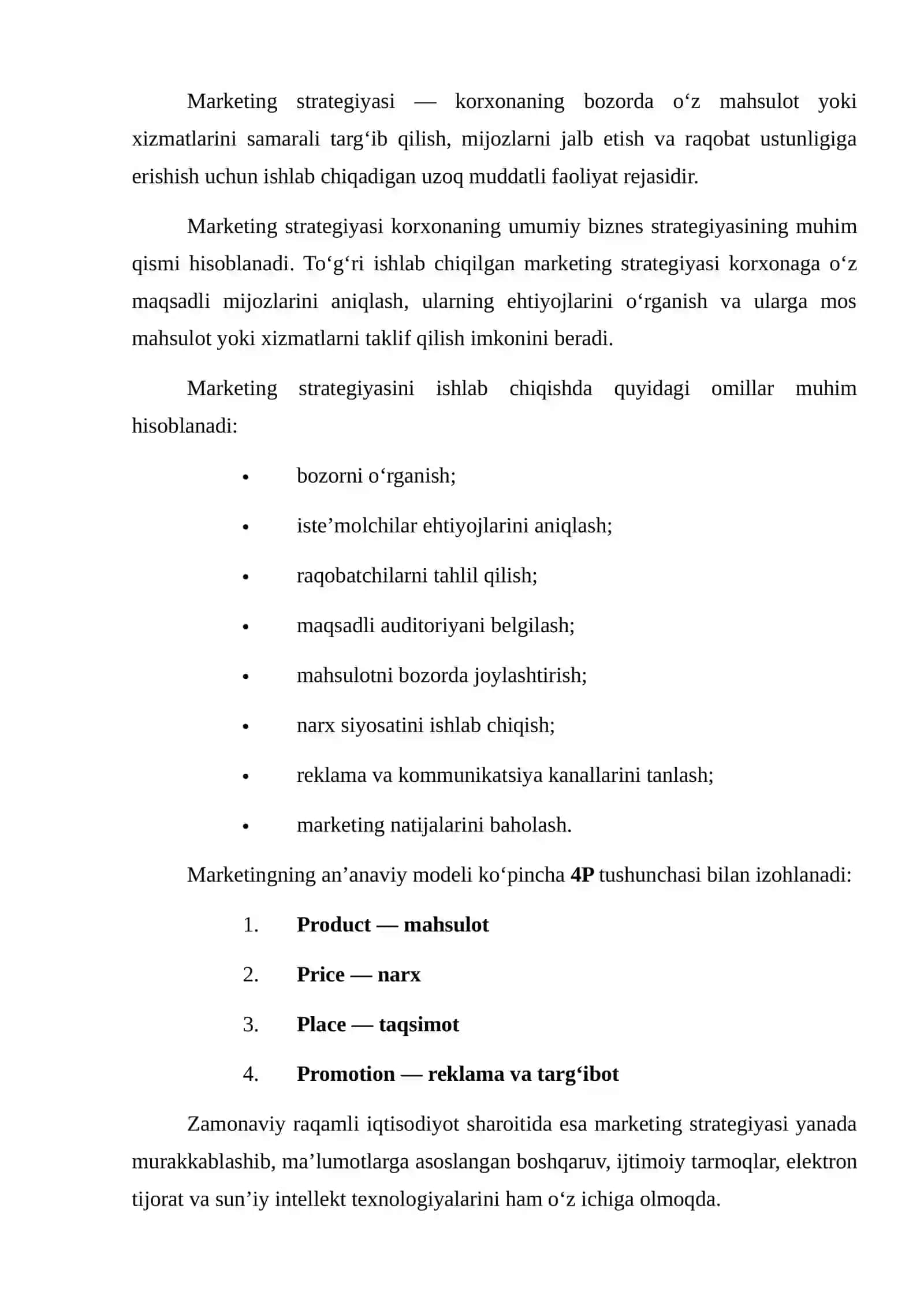 SUN’IY INTELLEKT VA MARKETING STRATEGIYASI 4