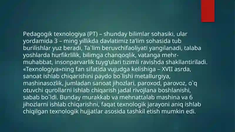 Metodika Fanlarni O’qish Texnologiyasi 4